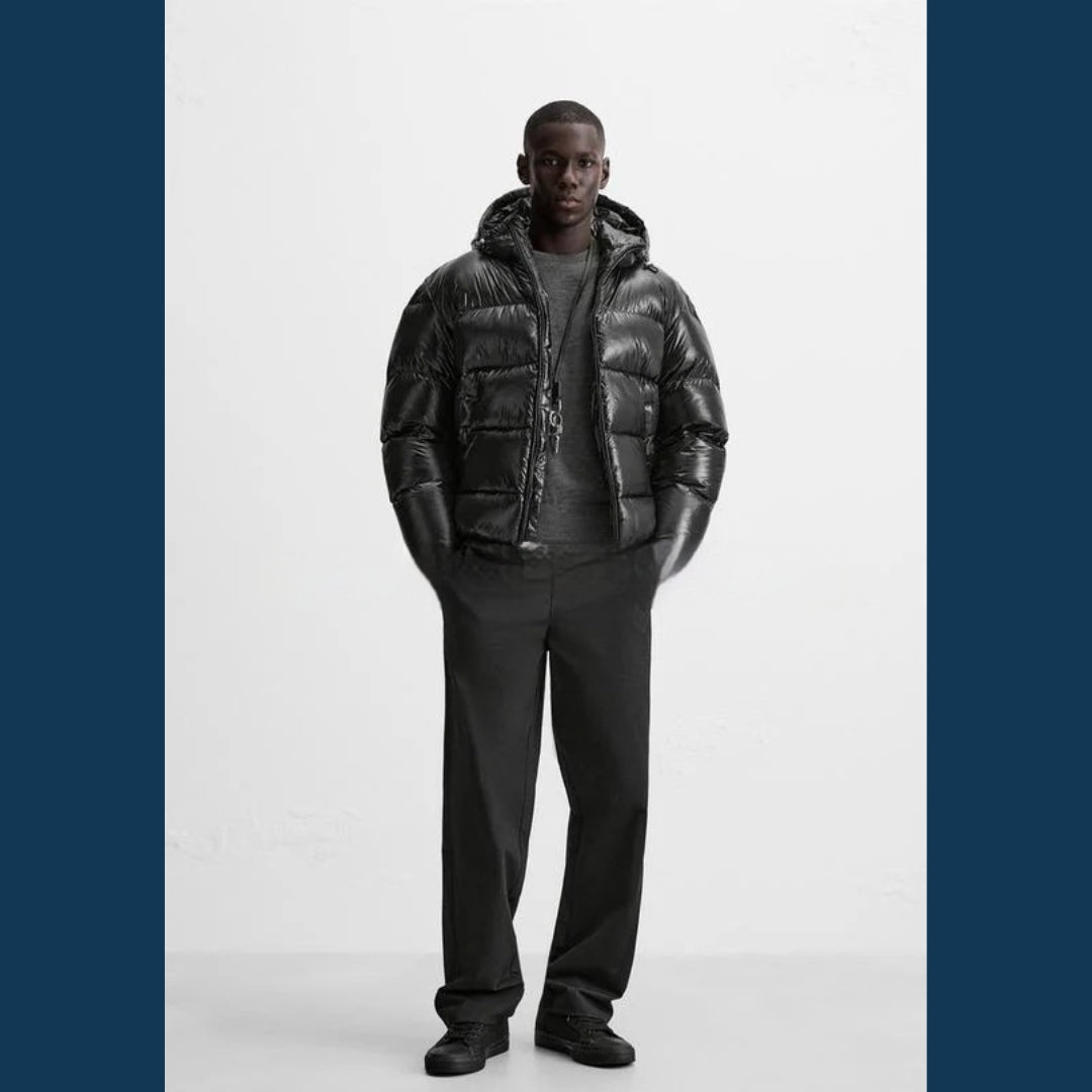 Doudoune d'hiver à capuche pour homme