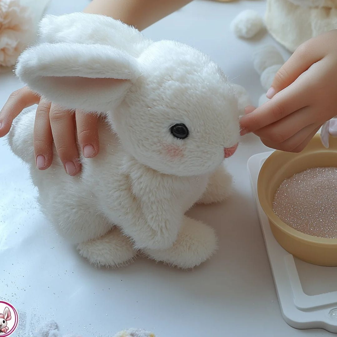 Lapin interactif en peluche réaliste