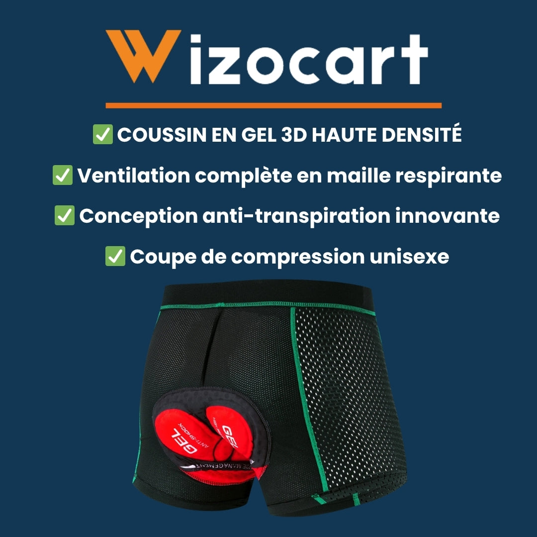 Sous-short cyclisme avec insert gel respirant et confort durable