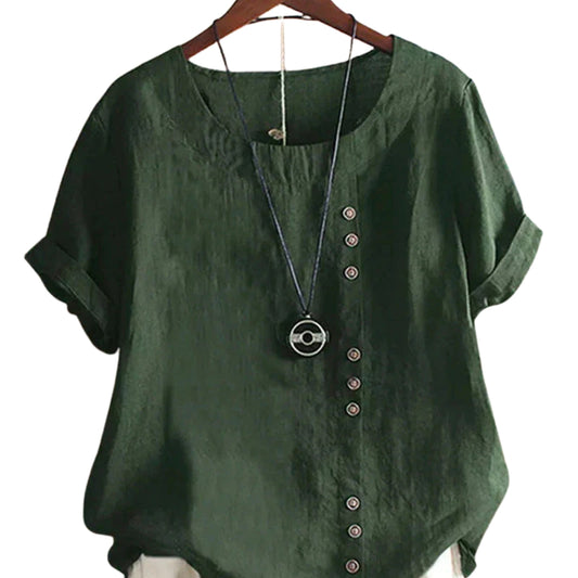 Blouse décontractée à manches courtes pour femme
