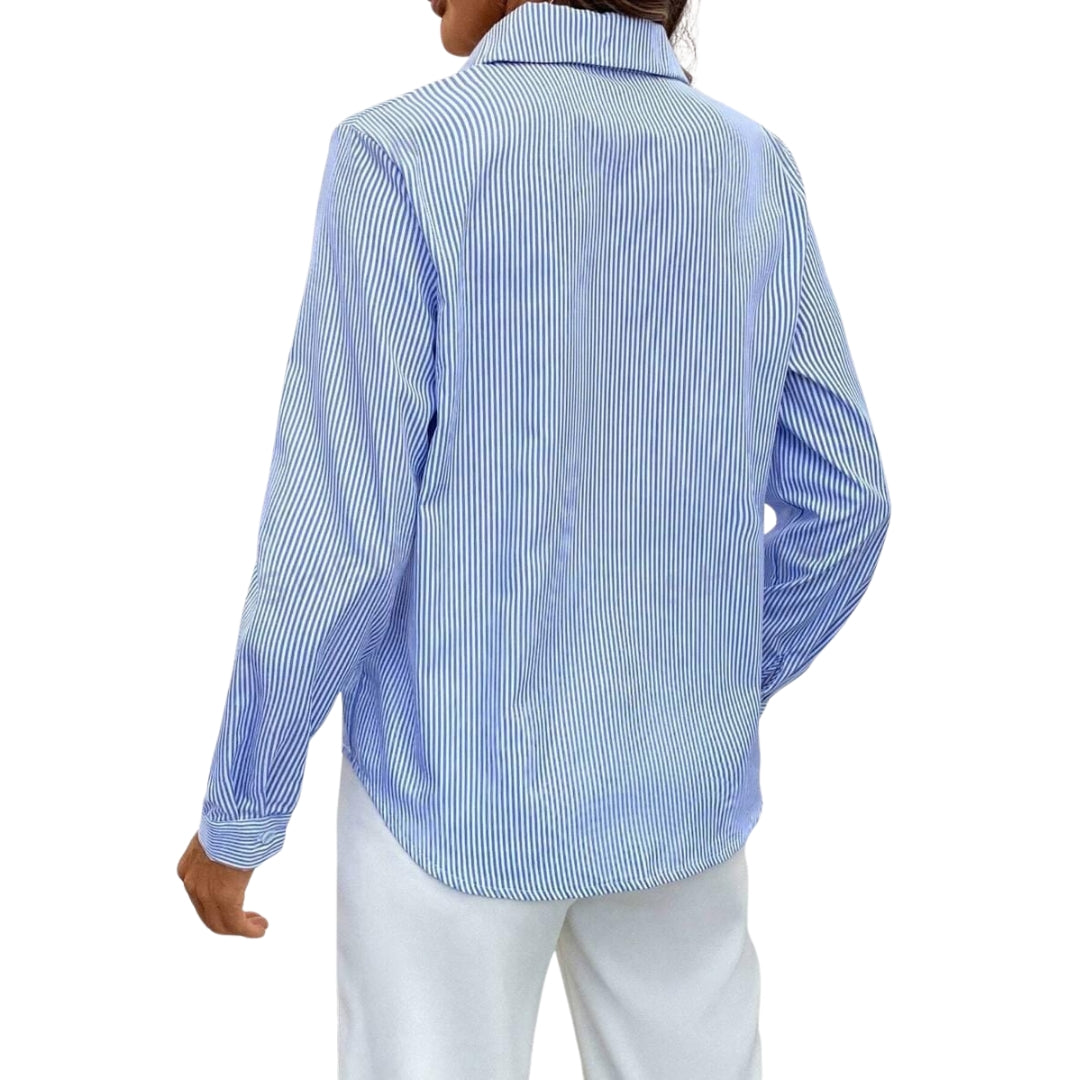 Chemisier femme à rayures printanières