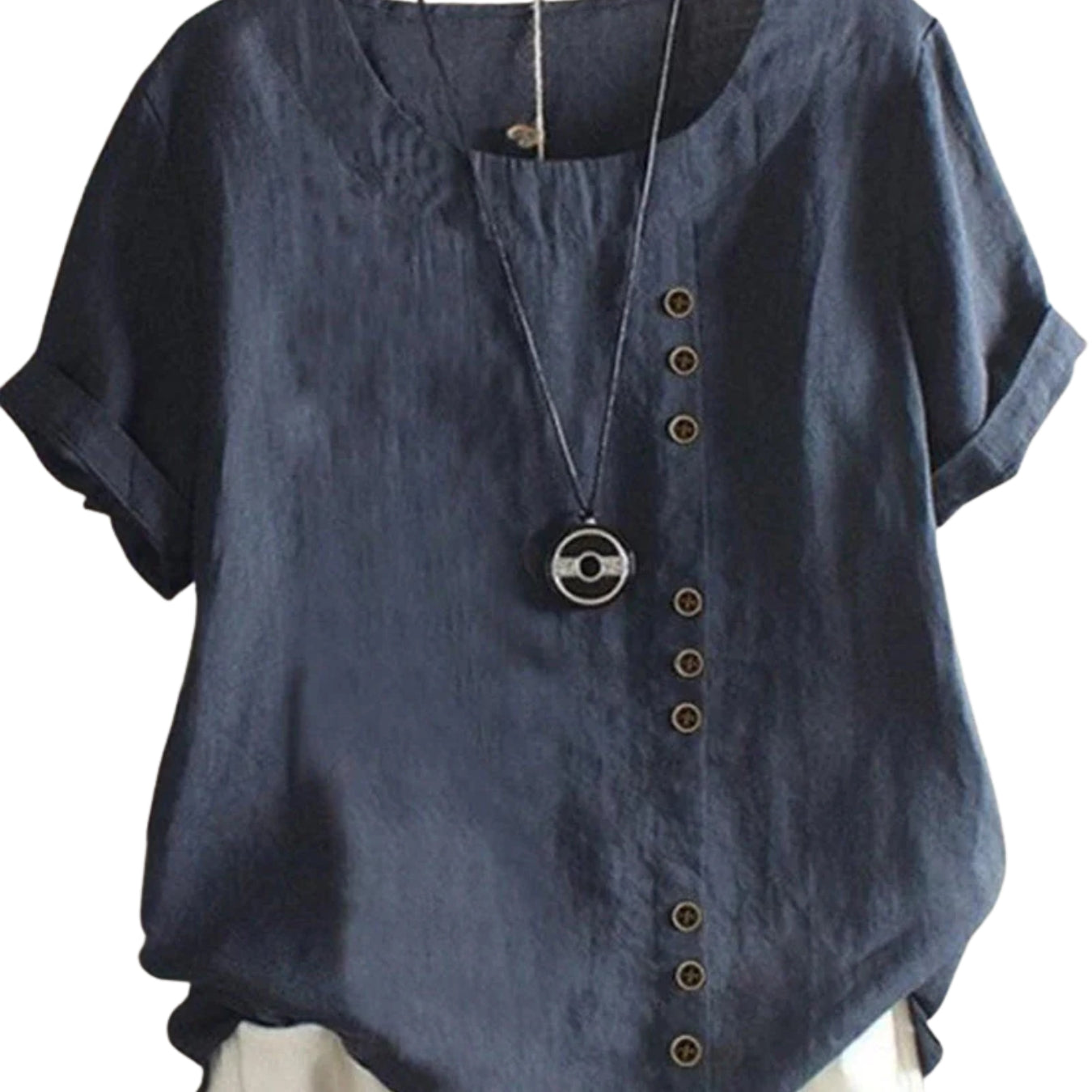 Blouse décontractée à manches courtes pour femme