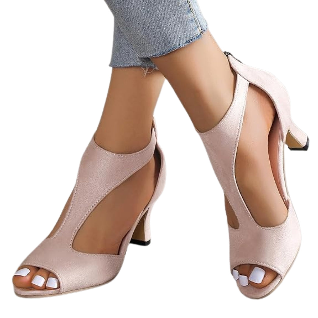 sandales à talons hauts avec fermeture éclair pour femme