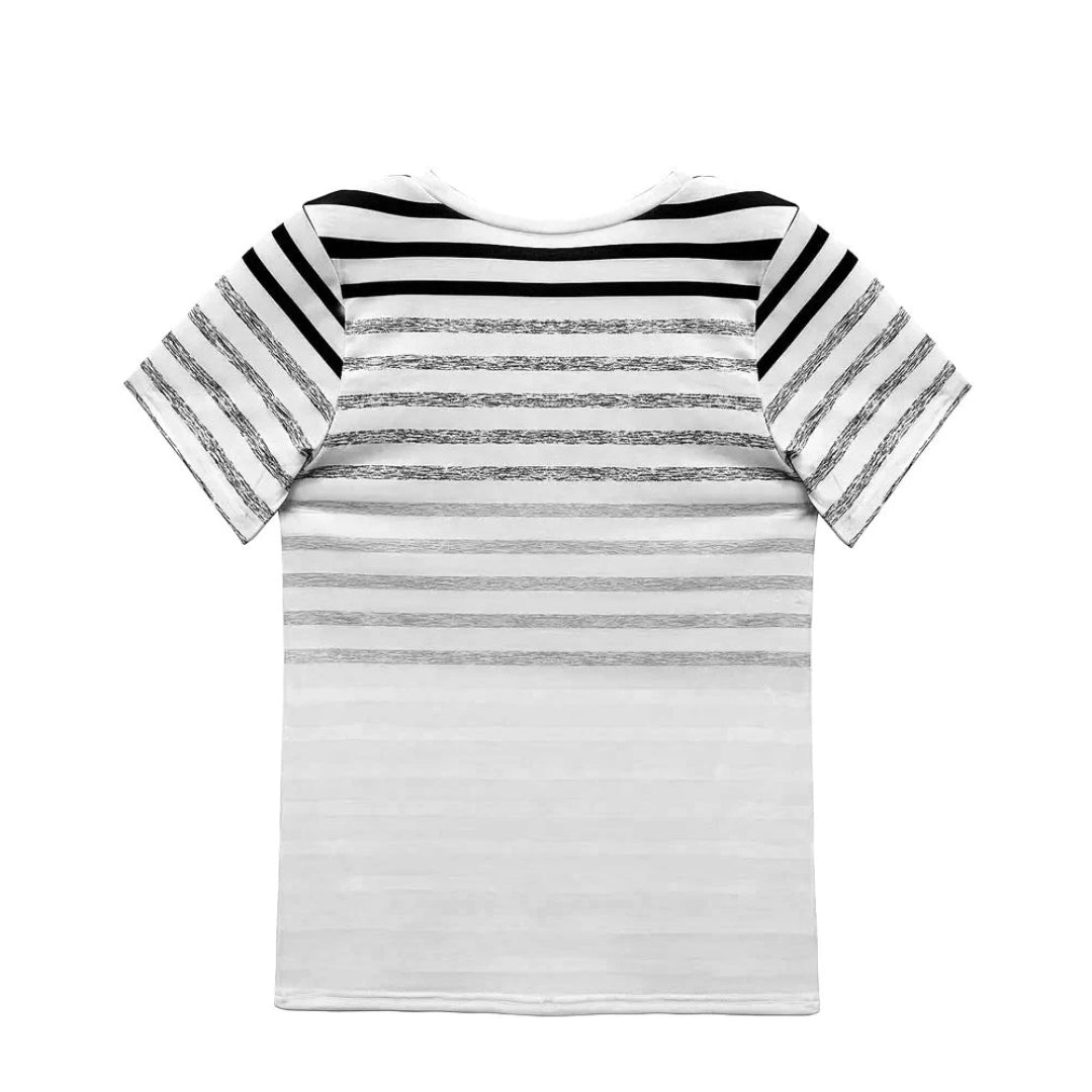 T-shirt à rayures dégradées pour femme – Confort léger et style estival