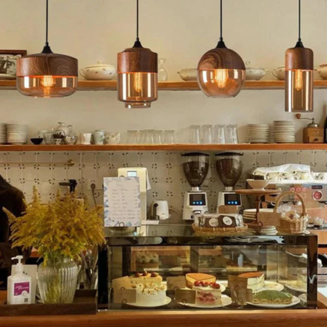 Plafonnier scandinave moderne en bois