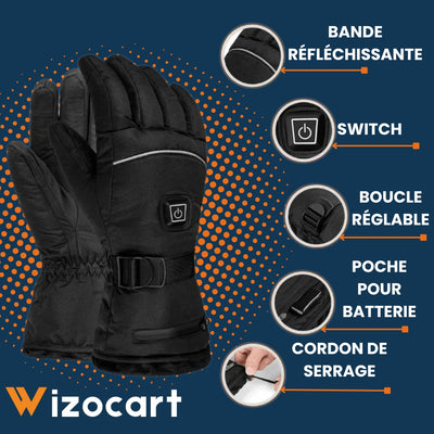 Gants d'hiver chauffants électriques