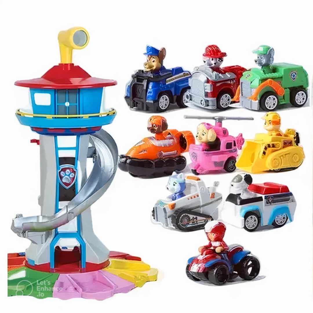 Ensemble Paw Patrol – 9 Voitures et Figurines Héros pour l’Aventure