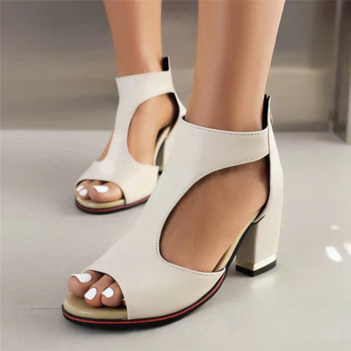 Sandales orthopédiques à talons en cuir