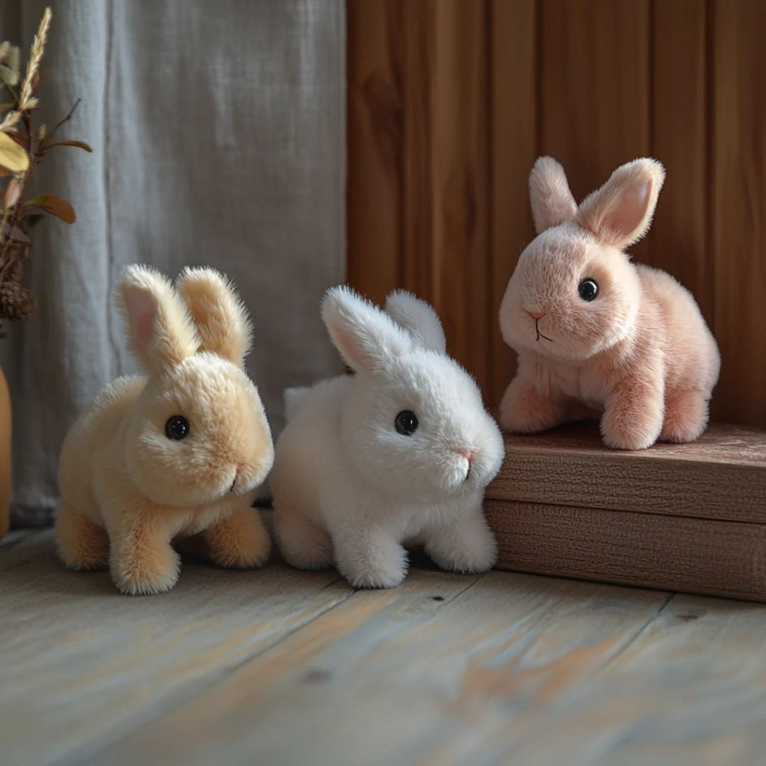 Lapin interactif en peluche réaliste