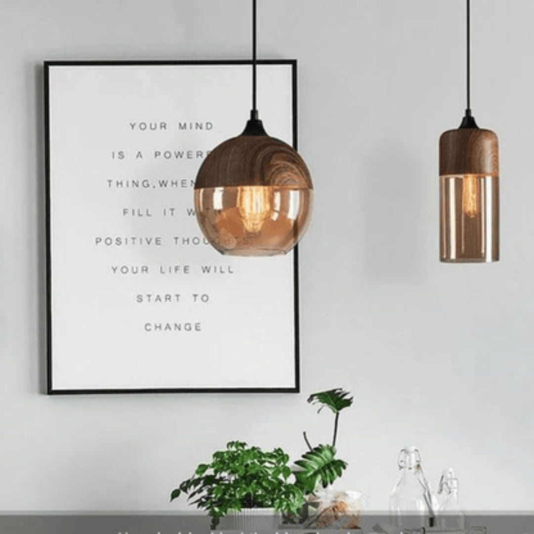 Plafonnier scandinave moderne en bois