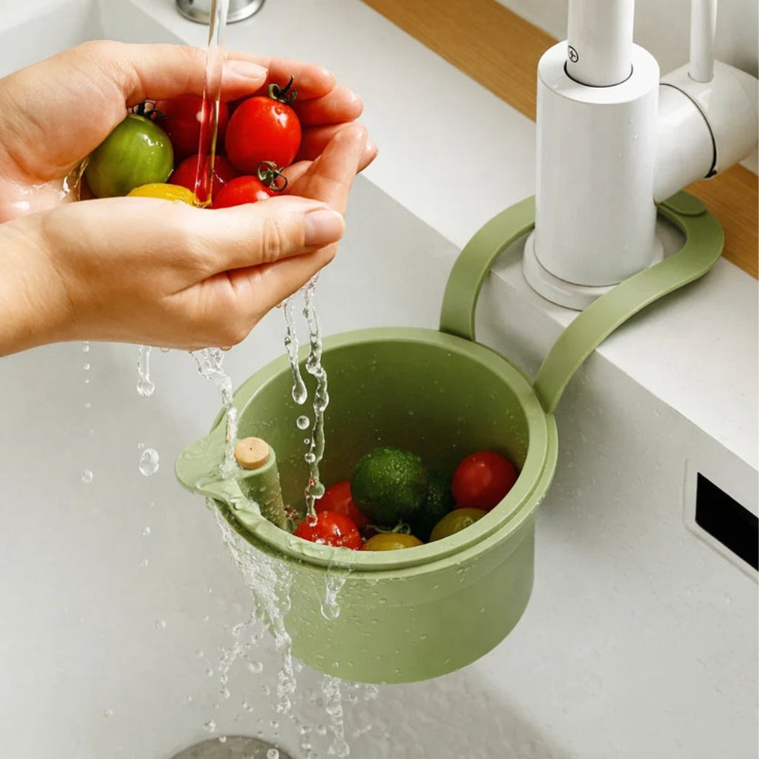 Panier Égouttoir Suspendu pour Évier – Filtration Intelligente & Vidange en Un Clic