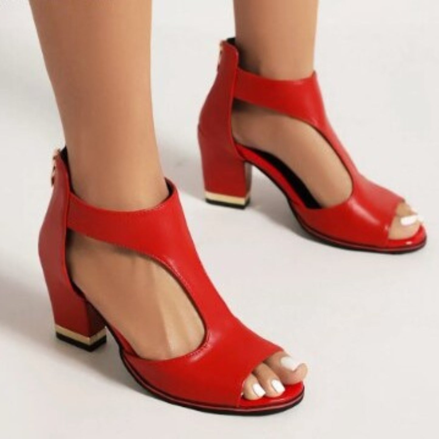 Sandales orthopédiques à talons en cuir
