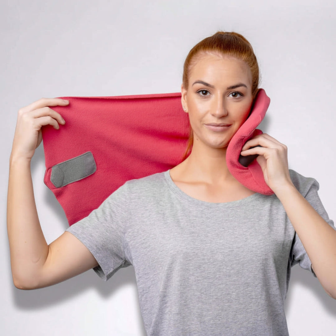 Oreiller de voyage enveloppant pour soutenir la nuque et maintenir une position assise