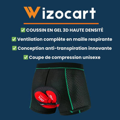 Sous-short cyclisme avec insert gel respirant et confort durable