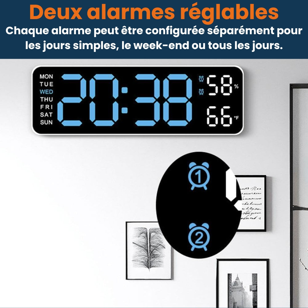 Horloge numérique LED murale