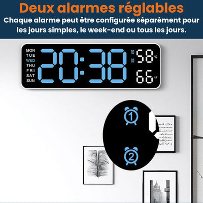 Horloge numérique LED murale