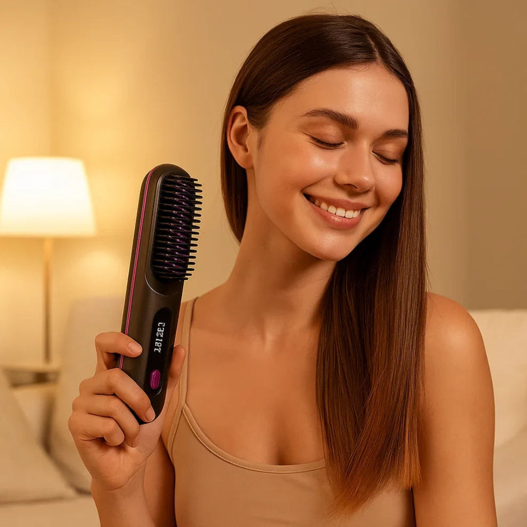 Brosse Lissante Électrique – Lissage Express & Brillance Anti-Frisottis