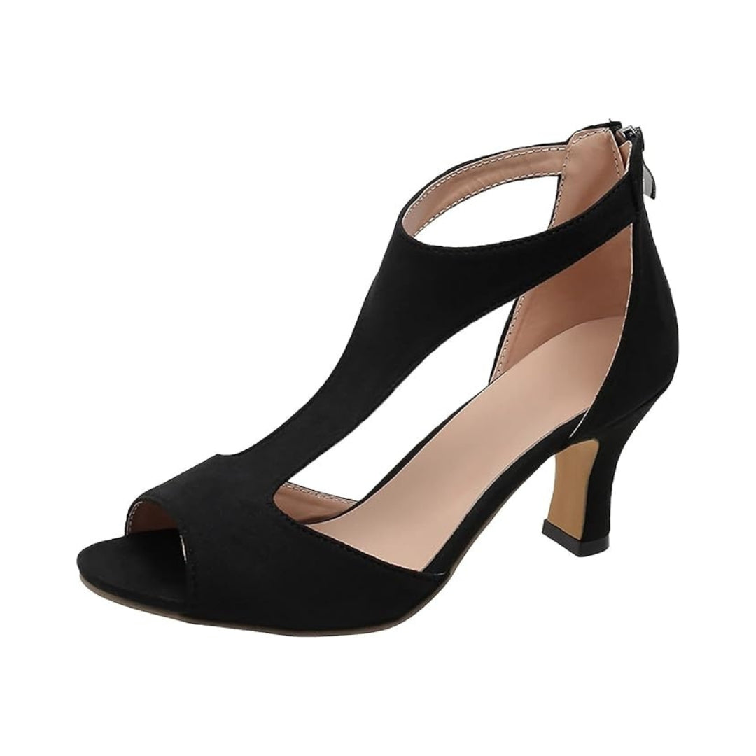 sandales à talons hauts avec fermeture éclair pour femme