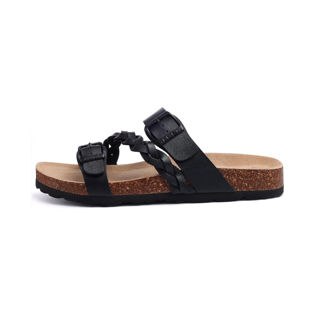 Sandales en liège avec design tressé et boucle réglable