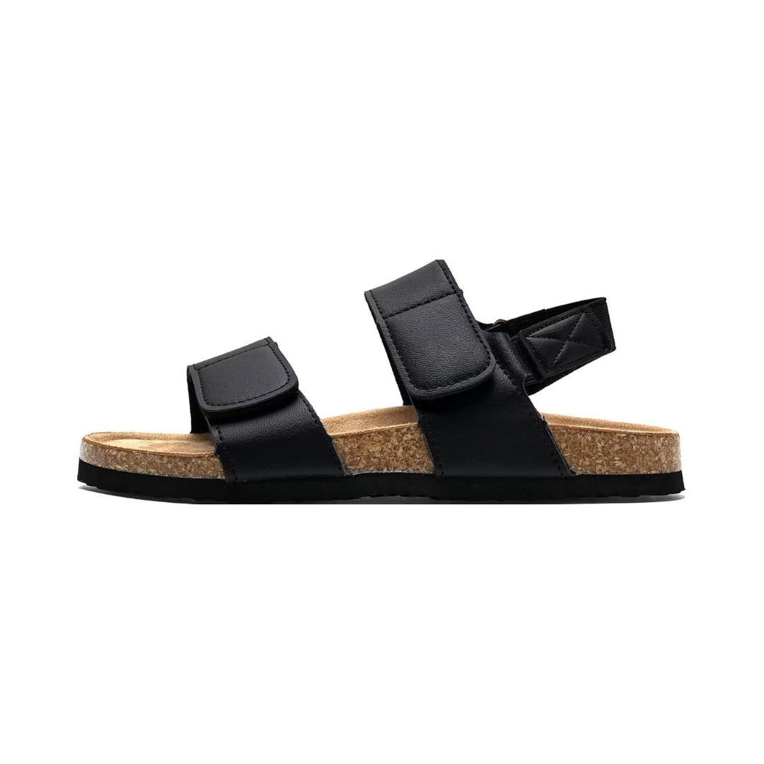 Sandales plates en liège avec soutien ergonomique et finitions pailletées