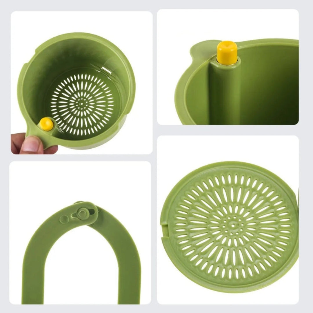 Panier Égouttoir Suspendu pour Évier – Filtration Intelligente & Vidange en Un Clic