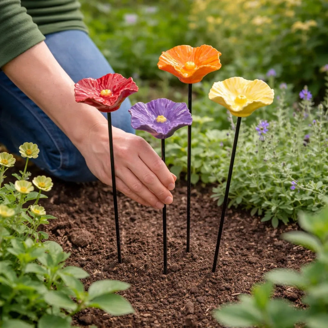 Fleurs Abeilles en Céramique – Abreuvoirs Décoratifs Résistants aux Intempéries