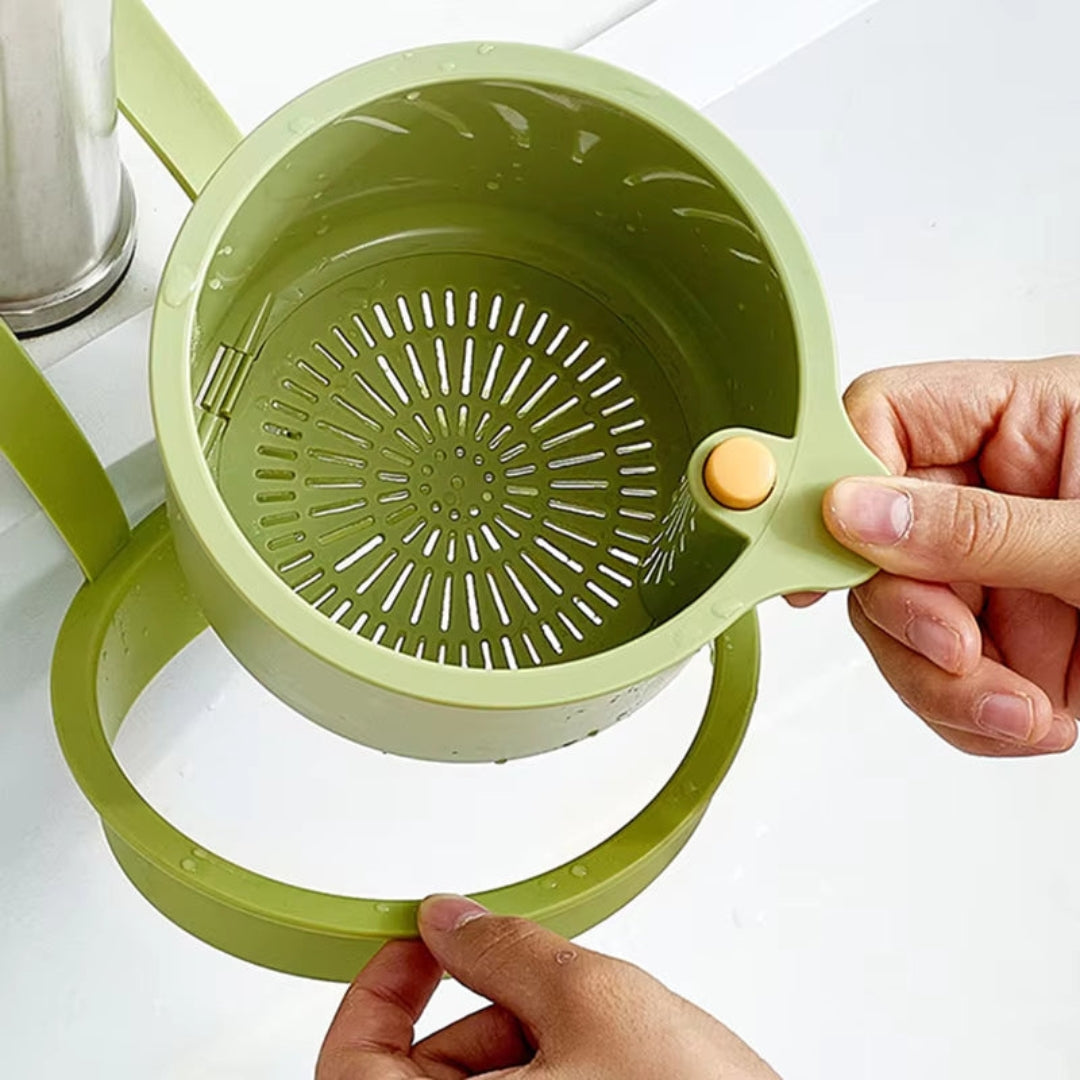 Panier Égouttoir Suspendu pour Évier – Filtration Intelligente & Vidange en Un Clic