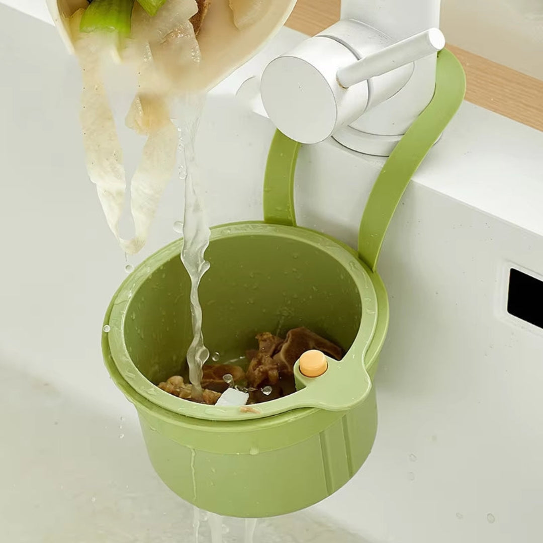 Panier Égouttoir Suspendu pour Évier – Filtration Intelligente & Vidange en Un Clic