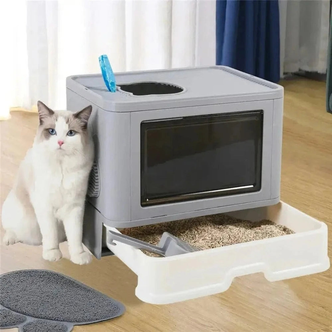 Bac à litière pliable pour chat