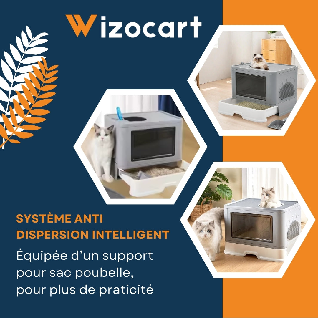 Bac à litière pliable pour chat