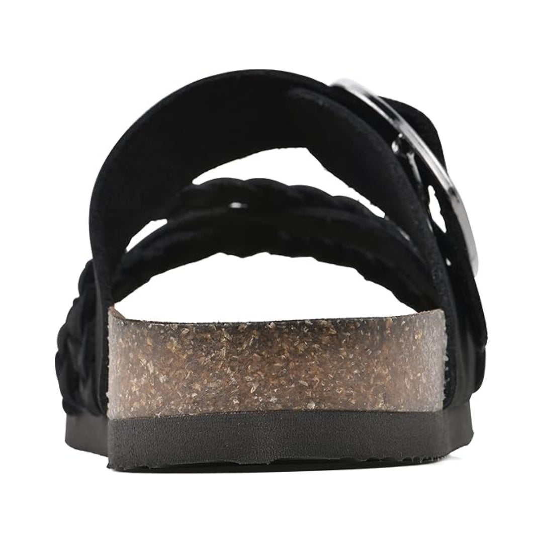 Sandales pour femme dotées d'une semelle intérieure profilée et de finitions tressées