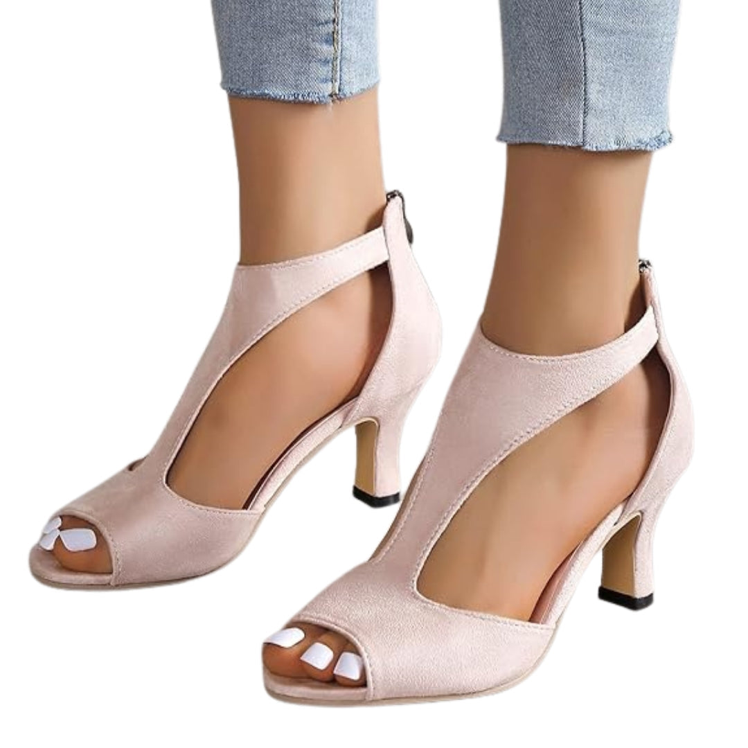 sandales à talons hauts avec fermeture éclair pour femme