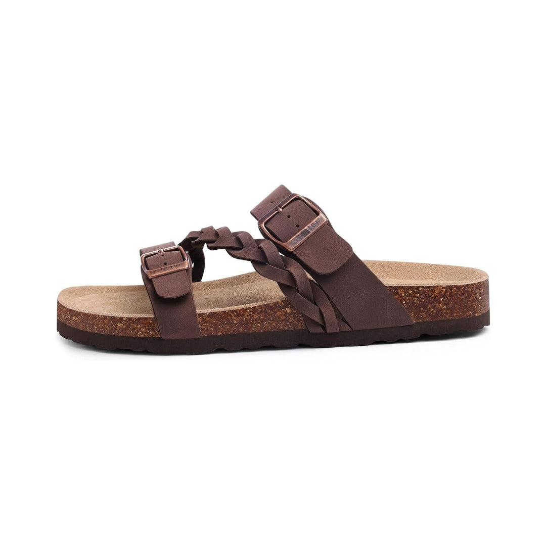 Sandales en liège avec design tressé et boucle réglable