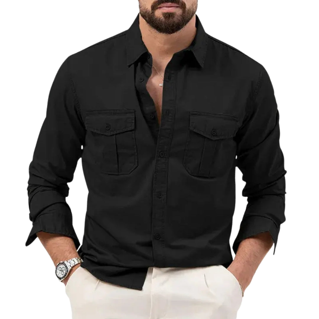 Chemise homme style vintage à manches longues