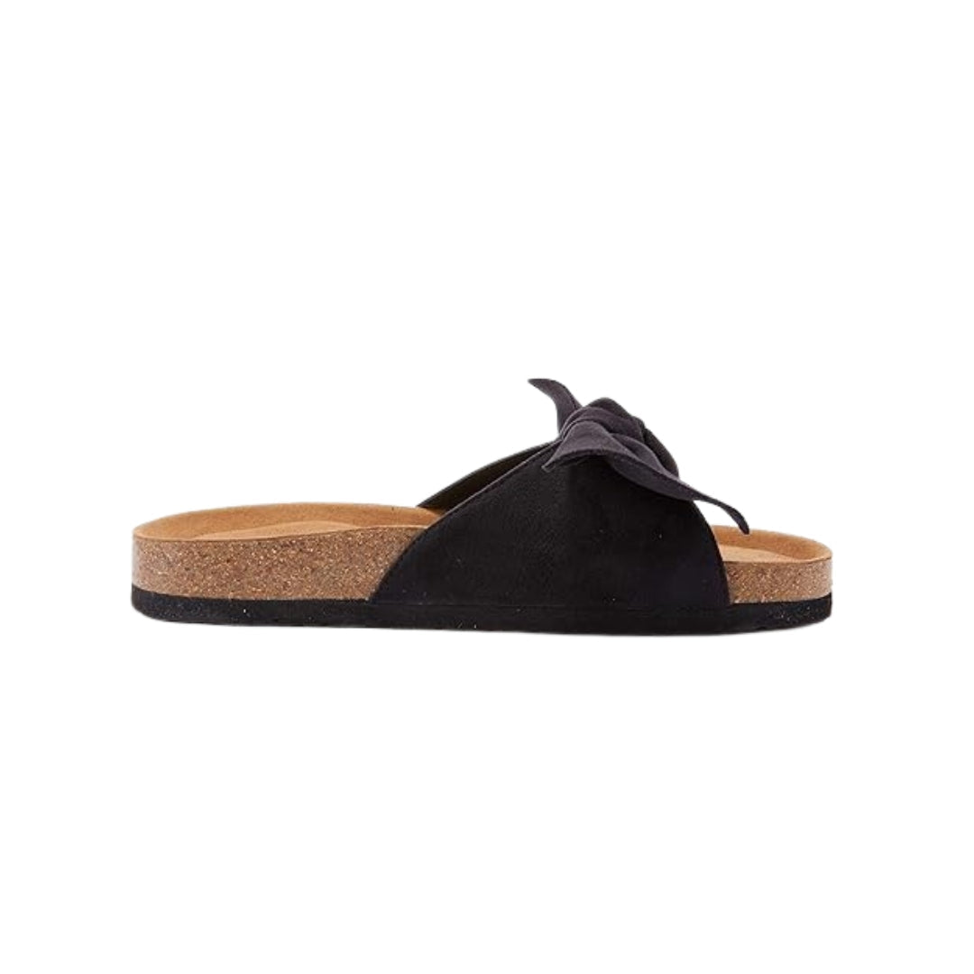 Tongs plates à enfiler pour femmes avec brides croisées et bout ouvert