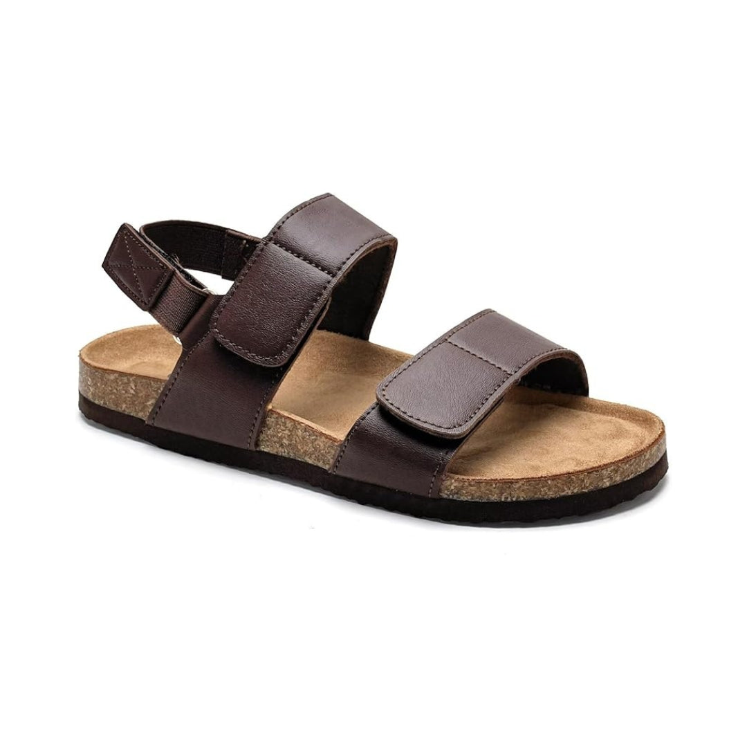 Sandales plates en liège avec soutien ergonomique et finitions pailletées