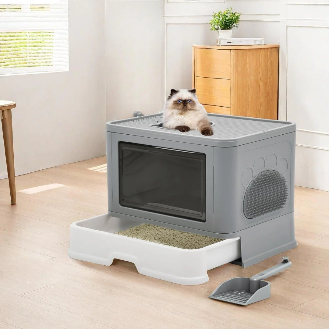 Bac à litière pliable pour chat