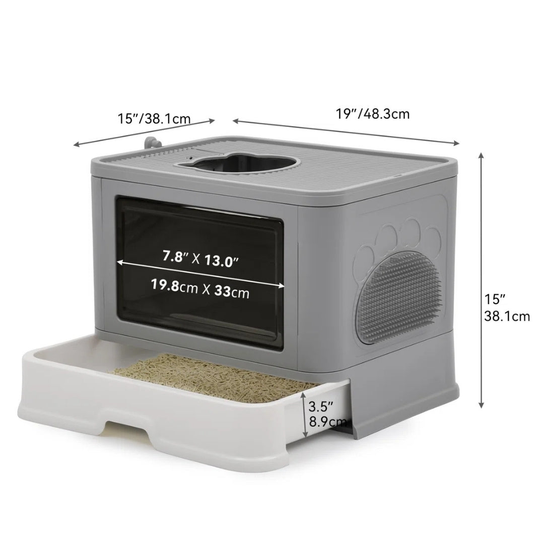 Bac à litière pliable pour chat