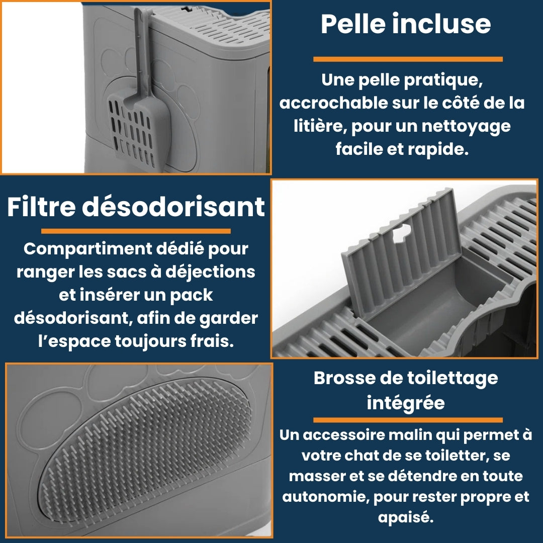 Bac à litière pliable pour chat