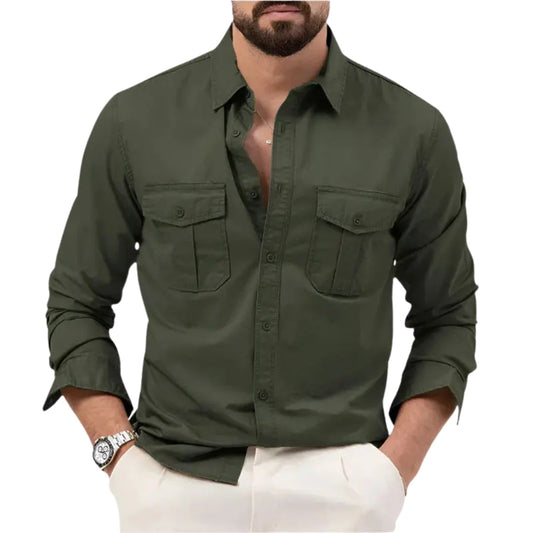 Chemise homme style vintage à manches longues
