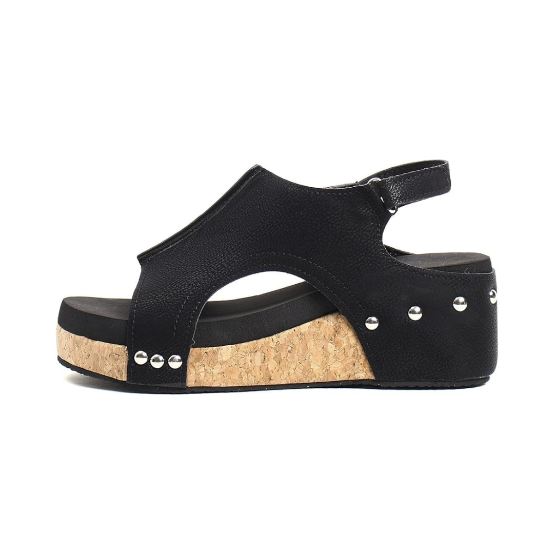 Sandales compensées à bride pour femmes, alliant élégance estivale et confort surélevé