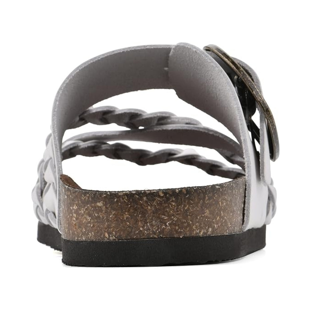 Sandales pour femme dotées d'une semelle intérieure profilée et de finitions tressées