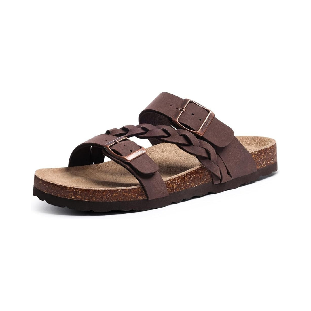 Sandales en liège avec design tressé et boucle réglable