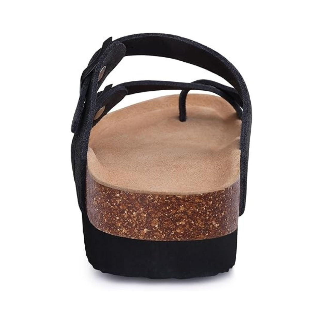 Sandales à plateforme en daim pour femme avec semelle intérieure en liège