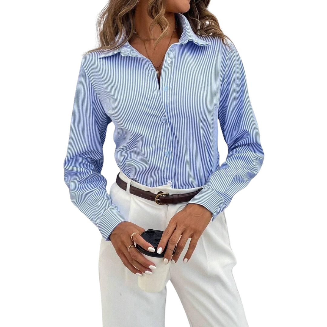 Chemisier femme à rayures printanières