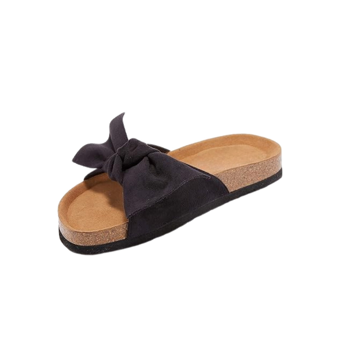 Tongs plates à enfiler pour femmes avec brides croisées et bout ouvert