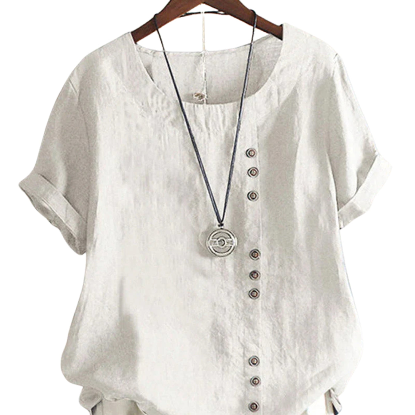 Blouse décontractée à manches courtes pour femme