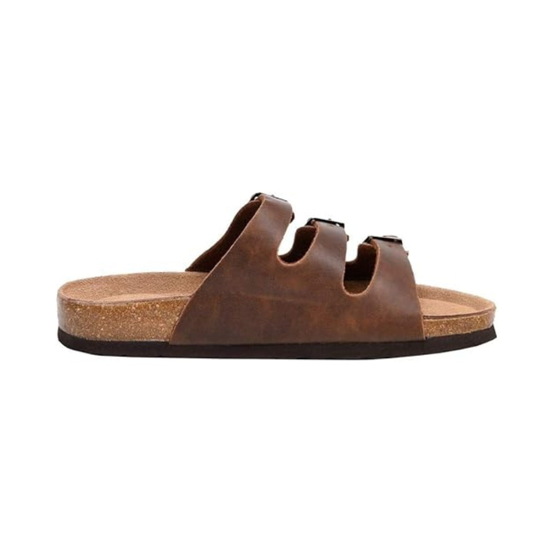 Sandales unisexe avec semelle en liège et brides à boucle