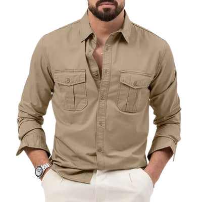 Chemise homme style vintage à manches longues