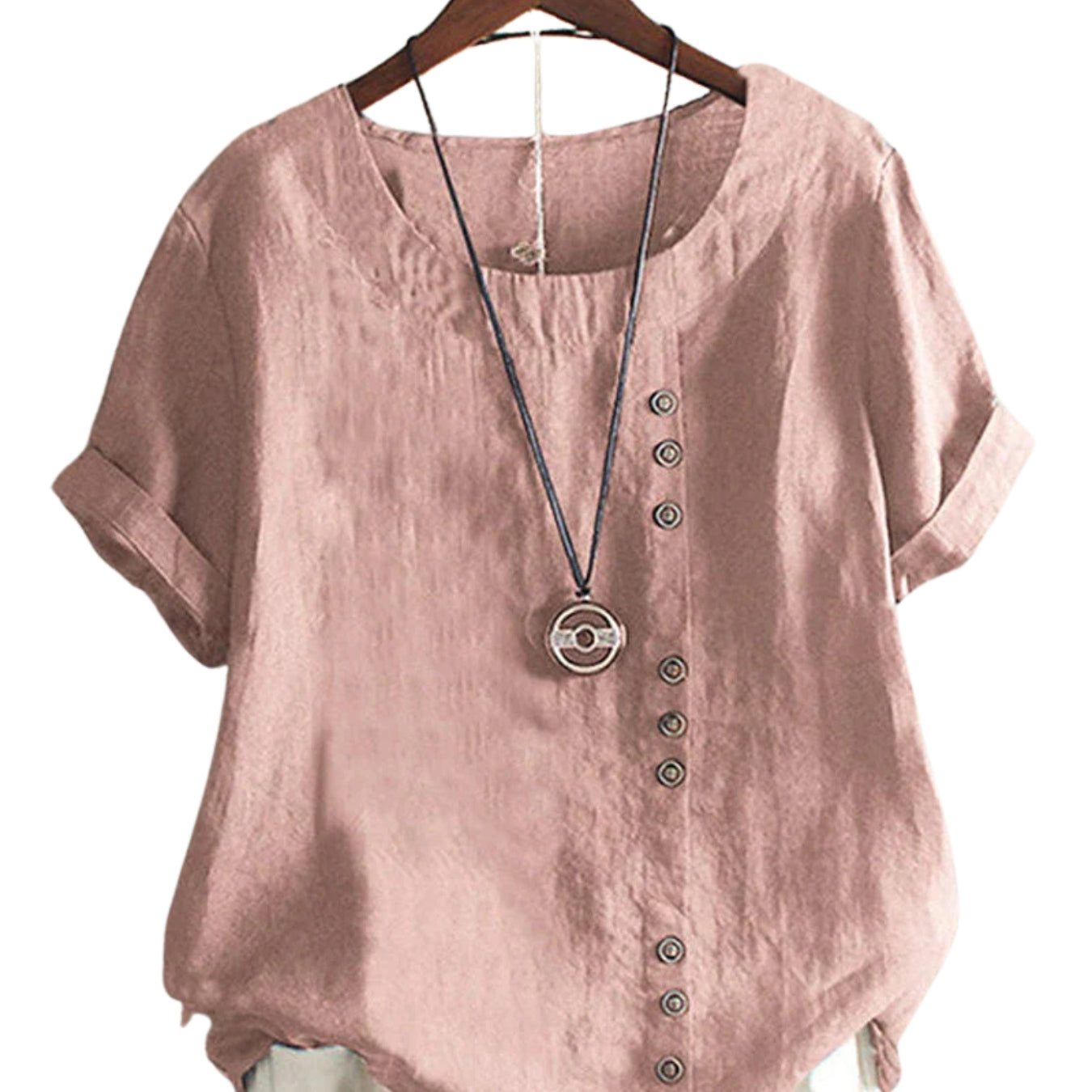 Blouse décontractée à manches courtes pour femme